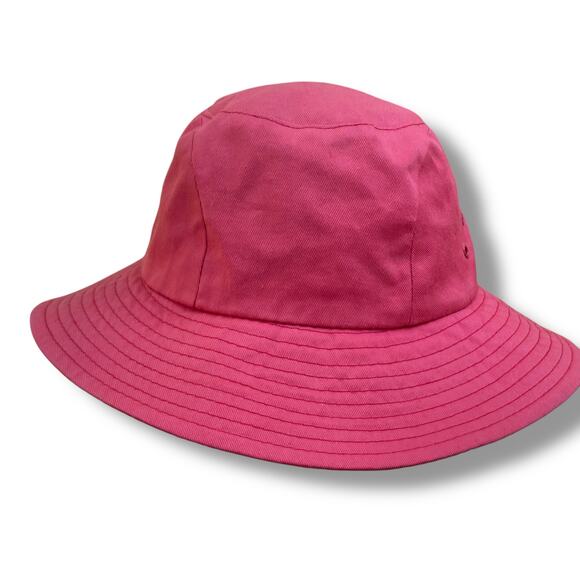 Betmar Bucket Sun Hat Vented Cloche Pink Bow Cotton Beach 962 Womens OSFM - Picture 7 of 12